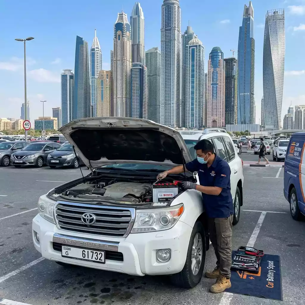 Car battery near me Dubai — mobile delivery and fitting