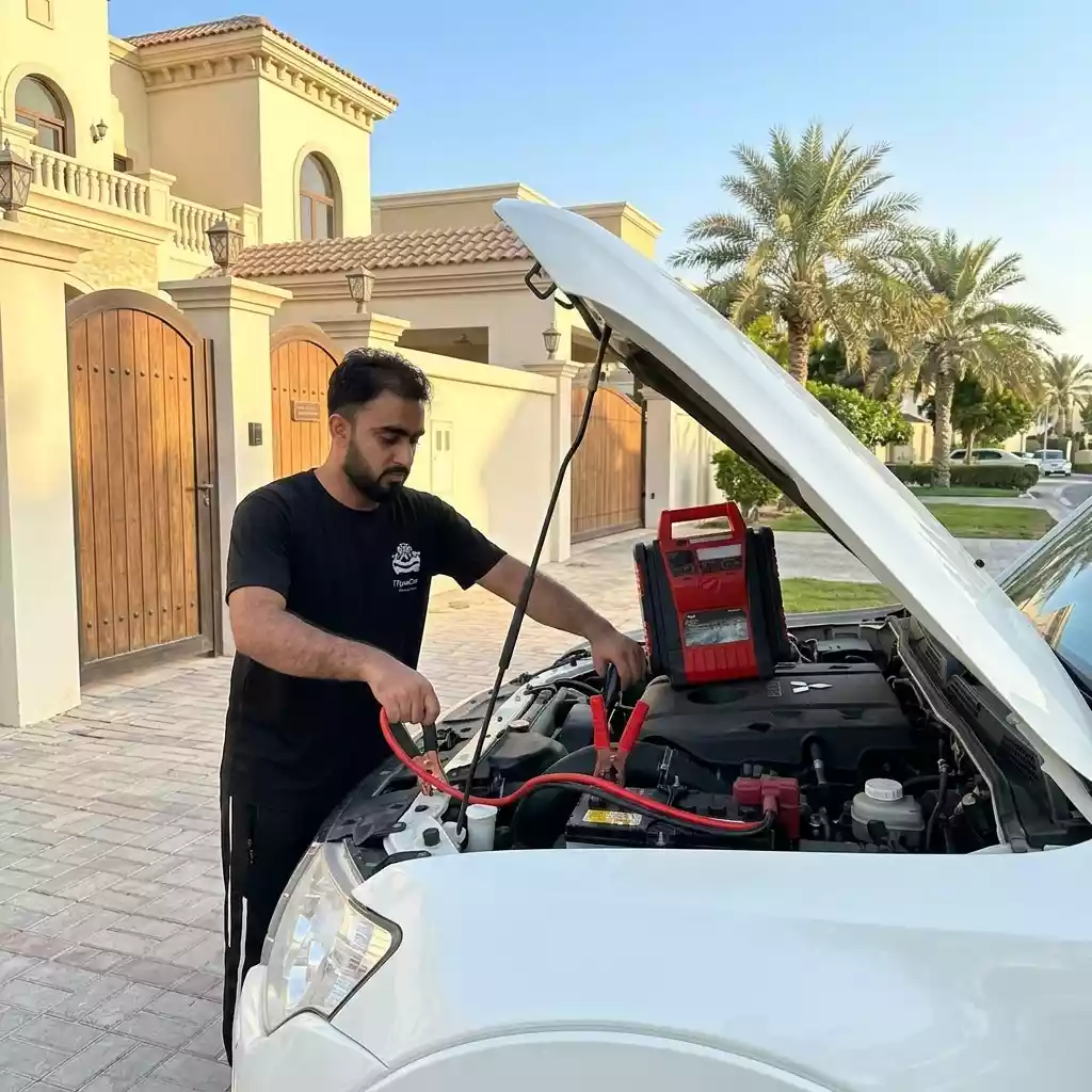 Mobile car battery replacement in Dubai