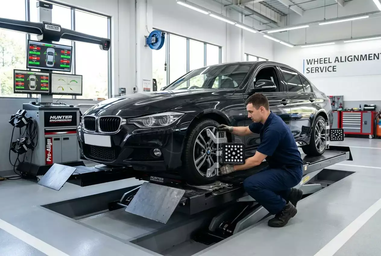 Wheel Alignment Service in Dubai Fix Pulling & Crooked Steering Fast